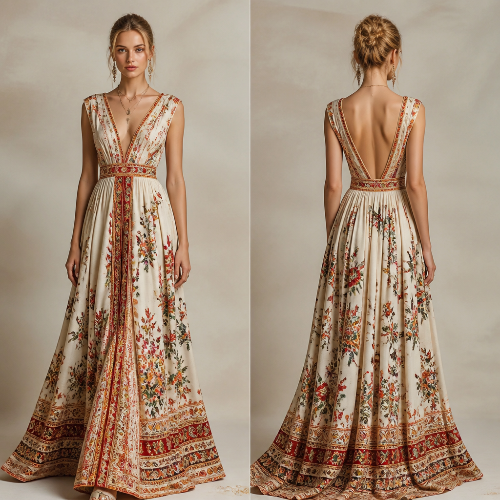 A Female Dress design, suitable for Summer. Consider Russian fashion — fur and layering traditions, bold patterns, mix of European elegance and Slavic folk motifs. Current season is Summer in Russia.
photorealistic fashion design, A Female Dress design, suitable for Summer. Consider Russian fashion — fur and layering traditions, bold patterns, mix of European elegance and Slavic folk motifs. Current season is Summer in Russia., just the design no text, show front and back