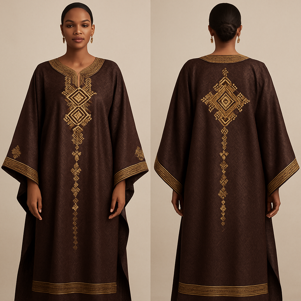 Create a shadda boubou for women that’s the first of its kind, unique, classy, and sophisticated in design.
Create a shadda boubou for women that’s the first of its kind, unique, classy, and sophisticated in design. , show front and back