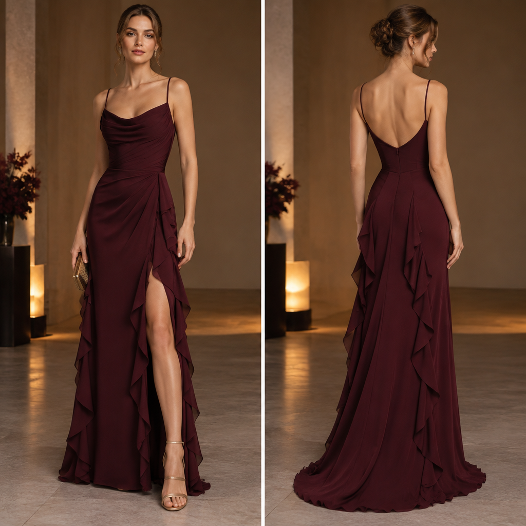 A Female Dress design, with a sleek, smooth finish, with a Fitted silhouette, styled in layers, for Date Night, suitable for Fall, suited to a Temperate climate, in Glamorous + Elegant style, shown on a model with light skin Present it as professional fashion catalogue photography: the garment is the subject, shown full-length with editorial styling, neutral posing and tasteful, non-suggestive framing.
photorealistic fashion design, A Female Dress design, with a sleek, smooth finish, with a Fitted silhouette, styled in layers, for Date Night, suitable for Fall, suited to a Temperate climate, in Glamorous + Elegant style, shown on a model with light skin Present it as professional fashion catalogue photography: the garment is the subject, shown full-length with editorial styling, neutral posing and tasteful, non-suggestive framing., glamorous style, just the design no text, show front and back