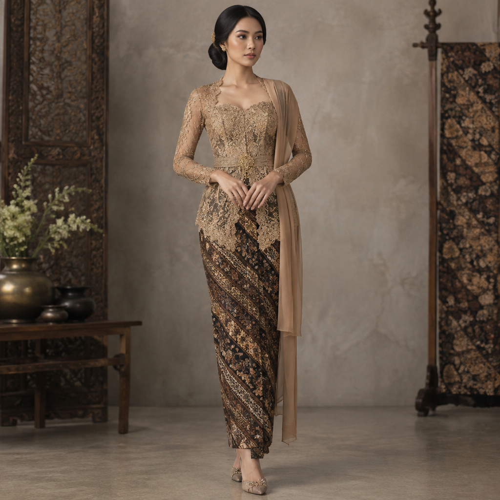 in Elegant style. Indonesia fashion aesthetics. Present it as professional fashion catalogue photography: the garment is the subject, shown full-length with editorial styling, neutral posing and tasteful, non-suggestive framing.
photorealistic fashion design, in Elegant style. Indonesia fashion aesthetics. Present it as professional fashion catalogue photography: the garment is the subject, shown full-length with editorial styling, neutral posing and tasteful, non-suggestive framing., elegant style, just the design no text