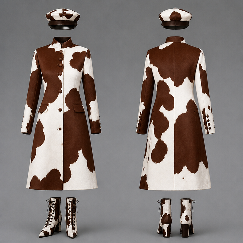 Make this in brown and white
edit the attached fashion design with these instructions: Make this in brown and white. keep it photorealistic, just the design no text