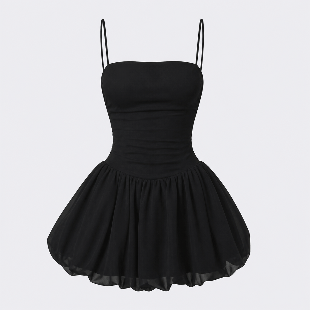 A Female Dress design, made of Chiffon, suitable for Summer, in Casual + Barbiecore + Americana style. Skinny straps on shoulders, tight up top curved around top of boobs, tight on waist comes down and puffs a little over butt comes half way down top of leg dress black
photorealistic fashion design, A Female Dress design, made of Chiffon, suitable for Summer, in Casual + Barbiecore + Americana style. Skinny straps on shoulders, tight up top curved around top of boobs, tight on waist comes down and puffs a little over butt comes half way down top of leg dress black, casual style, just the design no text