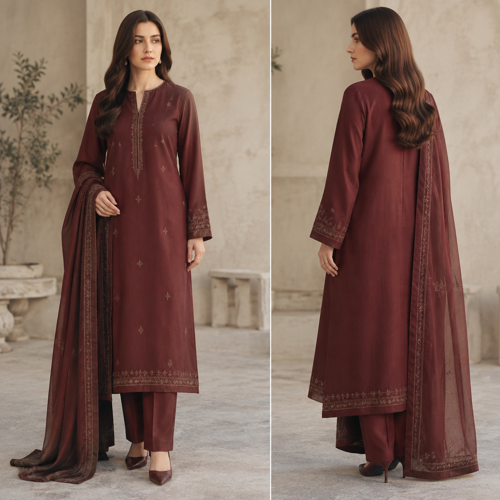 A Female Dress design, suitable for Fall. is ko thora Kam karo is ki embroidery ko. Design with modest coverage. Present it as professional fashion catalogue photography: the garment is the subject, shown full-length with editorial styling, neutral posing and tasteful, non-suggestive framing.
photorealistic fashion design, A Female Dress design, suitable for Fall. is ko thora Kam karo is ki embroidery ko. Design with modest coverage. Present it as professional fashion catalogue photography: the garment is the subject, shown full-length with editorial styling, neutral posing and tasteful, non-suggestive framing., just the design no text