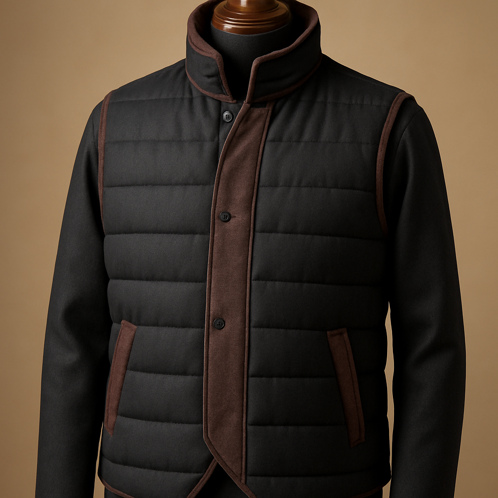 
1) SDXL — 3/4 product shot (main)
Photorealistic product shot of an original men's reversible quilted vest on a premium polished wooden full‑torso mannequin. Primary side: matte black fabric with horizontal channel quilting; accent trims and pocket edges in warm brown‑dark mauve (brown with a subtle dark mauve tint) Add to fitness wool like sheep's wool in the same brown / dark mauve color. Horizontal puff/channels across the body. Features: detachable funnel collar lined in brown‑mauve microfiber, concealed two‑way matte black zipper, off‑center snap placket, subtle asymmetrical hem, refined visible stitch details and realistic fabric texture. Styling: worn over a dark charcoal traditional Saudi thobe, posed on a luxurious wooden mannequin. Lighting: studio luxury catalogue lighting — soft directional key light from left, gentle rim light, neutral warm backdrop, shallow depth of field. Camera: 85mm, f/4, high detail, ultra‑realistic, commercial product photography. No logos, no text, no watermark, not a replica.

Negative: avoid logos, text, watermark, hands, unrealistic colors, cartoonish, low‑res.

2) SDXL — Front shot (catalog)
Photorealistic front product shot of the same reversible quilted vest on a polished wooden full‑torso mannequin. Straight‑on view, even studio lighting, soft shadows, sharp fabric texture and pocket/zipper details visible. Camera: 50mm, f/5.6, neutral warm backdrop, commercial catalogue style. No logos or text.

3) SDXL — Close‑up detail
Extreme close‑up of vest fabric and stitching: horizontal quilting channels, brown‑mauve piping, zipper teeth and microfiber collar lining. Macro detail, true fabric grain, studio lighting for texture emphasis, high dynamic range, ultra realistic. Camera: 100mm macro, f/8, focus stacking if possible. No logos, no watermark.
Photorealistic product shot of a men’s reversible quilted vest on a premium wooden full‑torso mannequin — matte black primary, warm brown‑mauve accents, horizontal quilting, detachable funnel collar, concealed two‑way matte black zipper, over dark charcoal Saudi thobe, studio luxury lighting, shallow DOF, ultra‑realistic, no logos —ar 3:4 --q 2 --stylize 50


1) SDXL — 3/4 product shot (main)
Photorealistic product shot of an original men's reversible quilted vest on a premium polished wooden full‑torso mannequin. Primary side: matte black fabric with horizontal channel quilting; accent trims and pocket edges in warm brown‑dark mauve (brown with a subtle dark mauve tint) Add to fitness wool like sheep's wool in the same brown / dark mauve color. Horizontal puff/channels across the body. Features: detachable funnel collar lined in brown‑mauve microfiber, concealed two‑way matte black zipper, off‑center snap placket, subtle asymmetrical hem, refined visible stitch details and realistic fabric texture. Styling: worn over a dark charcoal traditional Saudi thobe, posed on a luxurious wooden mannequin. Lighting: studio luxury catalogue lighting — soft directional key light from left, gentle rim light, neutral warm backdrop, shallow depth of field. Camera: 85mm, f/4, high detail, ultra‑realistic, commercial product photography. No logos, no text, no watermark, not a replica.

Negative: avoid logos, text, watermark, hands, unrealistic colors, cartoonish, low‑res.

2) SDXL — Front shot (catalog)
Photorealistic front product shot of the same reversible quilted vest on a polished wooden full‑torso mannequin. Straight‑on view, even studio lighting, soft shadows, sharp fabric texture and pocket/zipper details visible. Camera: 50mm, f/5.6, neutral warm backdrop, commercial catalogue style. No logos or text.

3) SDXL — Close‑up detail
Extreme close‑up of vest fabric and stitching: horizontal quilting channels, brown‑mauve piping, zipper teeth and microfiber collar lining. Macro detail, true fabric grain, studio lighting for texture emphasis, high dynamic range, ultra realistic. Camera: 100mm macro, f/8, focus stacking if possible. No logos, no watermark.
Photorealistic product shot of a men’s reversible quilted vest on a premium wooden full‑torso mannequin — matte black primary, warm brown‑mauve accents, horizontal quilting, detachable funnel collar, concealed two‑way matte black zipper, over dark charcoal Saudi thobe, studio luxury lighting, shallow DOF, ultra‑realistic, no logos —ar 3:4 --q 2 --stylize 50