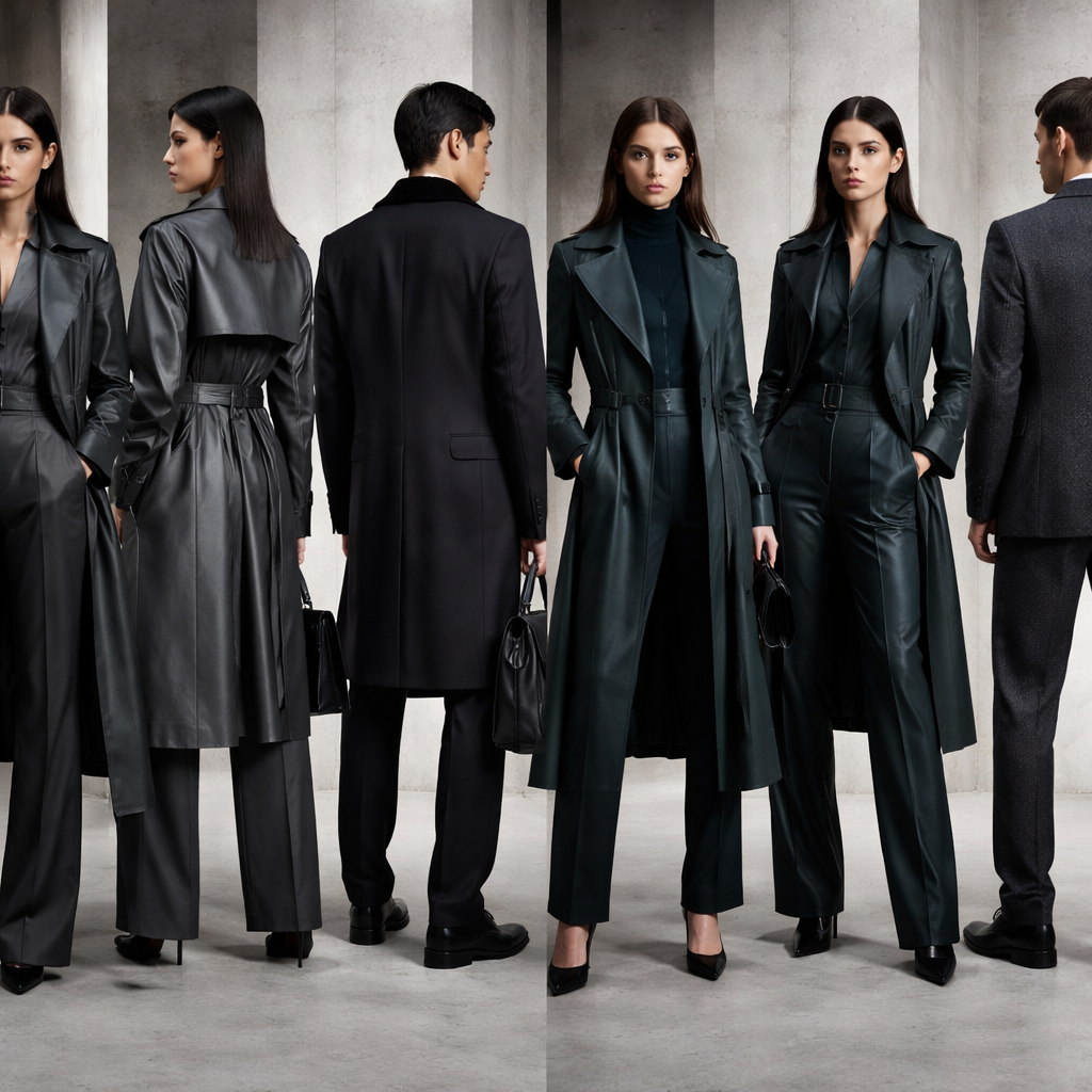 Brutalist Luxe
Evolve last season’s Industrial Futurism story into a sleeker, crispier look for tailoring and contemporary ranges.
Design strategies
Draw upon wardrobe classics like overcoats, trenches and tailored trousers, modernising them with sleek cuts, silky finishes and gritty yet polished surfaces inspired by the raw charm of brutalist architecture
Contrasting silhouettes of oversized and fitted work well here while softly sculpted profiles, not too flowy and not too rigid, provide the perfect balance
Monochromatic pairings and grey tones are crucial. Explore Ultra Black options and consider mixing in dark green and teal tones for a luxe #ShadowyDarks combination
Develop consciously produced, versatile quality styles with #LongLastingDesign appeal to encourage investment and higher price points. Build durability into designs, testing fabric strength and considering double stitching, trim reinforcement and minimising points of failure
Source eco-friendly, metallic coatings and fibres such as ethical peace silks, FSC lyocell, cupro, viscose and recycled Lurex. Prioritise Circular Trims and Details
Relevant for: tailoring, outerwear, jackets, matching sets, cut-and-sew, knitwear, denim
Brutalist Luxe
Evolve last season’s Industrial Futurism story into a sleeker, crispier look for tailoring and contemporary ranges.
Design strategies
Draw upon wardrobe classics like overcoats, trenches and tailored trousers, modernising them with sleek cuts, silky finishes and gritty yet polished surfaces inspired by the raw charm of brutalist architecture
Contrasting silhouettes of oversized and fitted work well here while softly sculpted profiles, not too flowy and not too rigid, provide the perfect balance
Monochromatic pairings and grey tones are crucial. Explore Ultra Black options and consider mixing in dark green and teal tones for a luxe #ShadowyDarks combination
Develop consciously produced, versatile quality styles with #LongLastingDesign appeal to encourage investment and higher price points. Build durability into designs, testing fabric strength and considering double stitching, trim reinforcement and minimising points of failure
Source eco-friendly, metallic coatings and fibres such as ethical peace silks, FSC lyocell, cupro, viscose and recycled Lurex. Prioritise Circular Trims and Details
Relevant for: tailoring, outerwear, jackets, matching sets, cut-and-sew, knitwear, denim, preppy style, show front and back