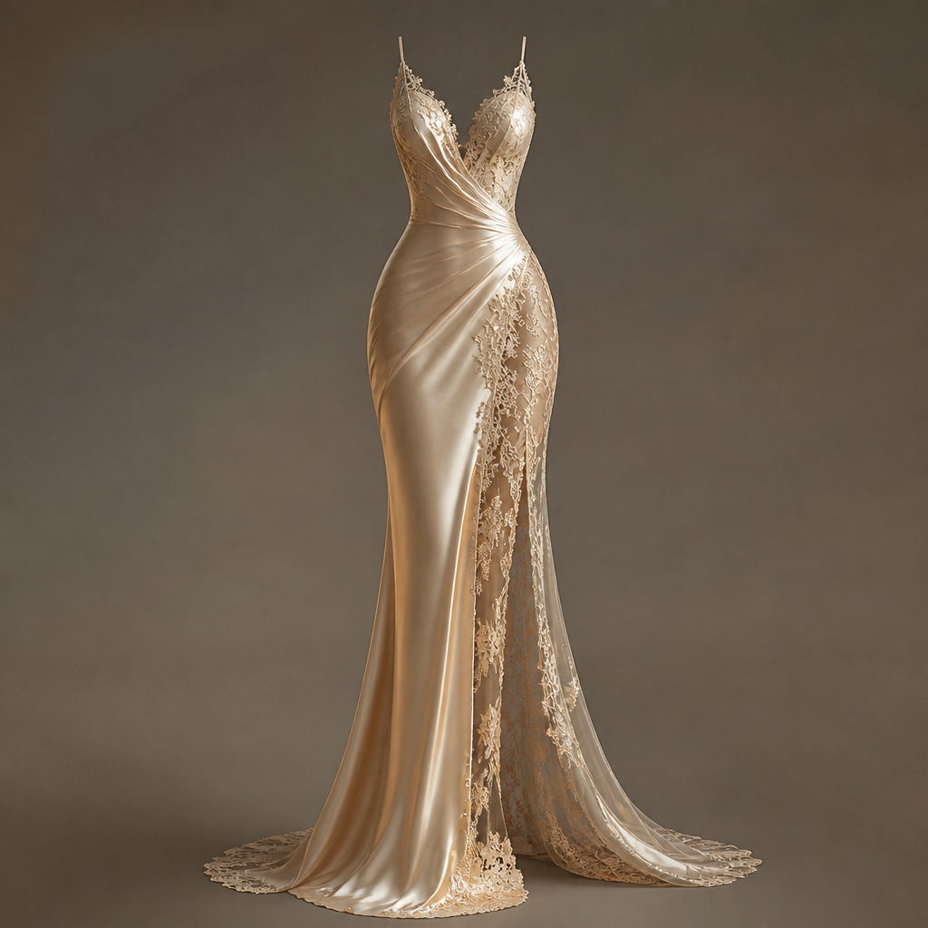 Shimmer with silk and blonds
photorealistic fashion design, Shimmer with silk and blonds
, formal style, just the design no text