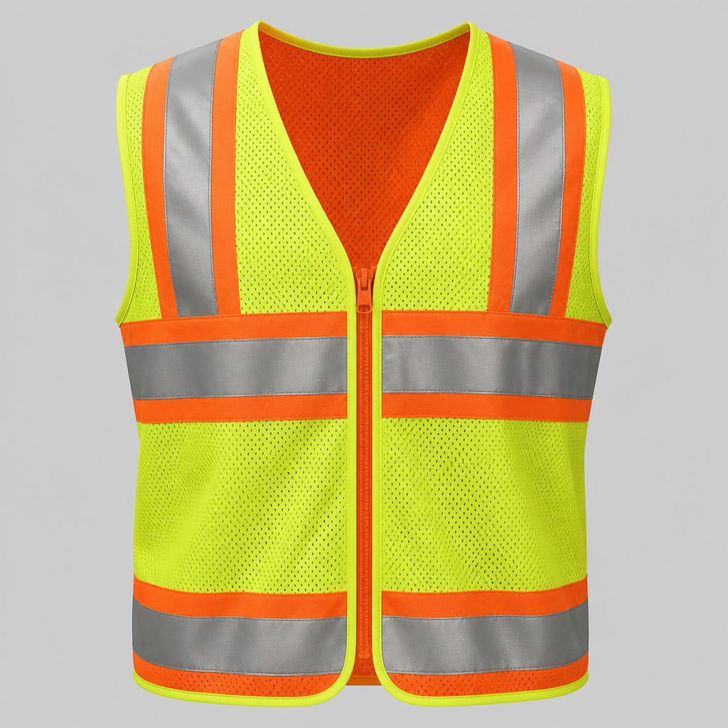 photorealistic fashion design, verkeersregelaar vest zonder mouwen. Netherlands fashion aesthetics., just the design no text. Refinement: kleuren fluor geel en fluor oranje stof ademend gaatjes
photorealistic fashion design, photorealistic fashion design, verkeersregelaar vest zonder mouwen. Netherlands fashion aesthetics., just the design no text. Refinement: kleuren fluor geel en fluor oranje stof ademend gaatjes, just the design no text