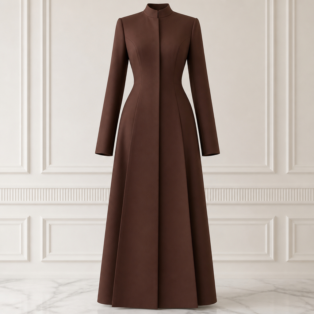 اعمله بلون البني مع أكمام طويله
photorealistic fashion design, اعمله بلون البني مع أكمام طويله
, classic style, just the design no text