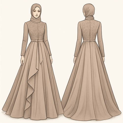 Design me beautiful sophisticated modest clothing, high-end designs that will stand out internationally and it shouldn’t be out there already in the world by making the designs , bou bou and beautiful dresses
