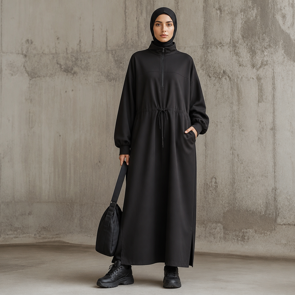 A Dress design, with modest, full coverage: longer hemlines, higher necklines and covered shoulders, suitable for Fall, in Streetwear style. IR fashion aesthetics. Present it as professional fashion catalogue photography: the garment is the subject, shown full-length with editorial styling, neutral posing and tasteful, non-suggestive framing.
photorealistic fashion design, A Dress design, with modest, full coverage: longer hemlines, higher necklines and covered shoulders, suitable for Fall, in Streetwear style. IR fashion aesthetics. Present it as professional fashion catalogue photography: the garment is the subject, shown full-length with editorial styling, neutral posing and tasteful, non-suggestive framing., streetwear style, just the design no text