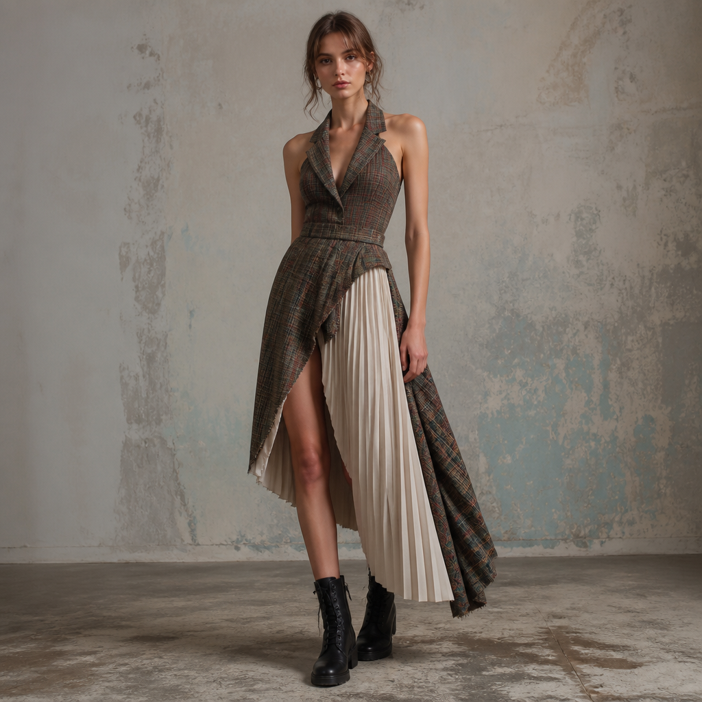 A Female Dress design, suitable for Summer. Consider British fashion — Savile Row tailoring, eclectic street style, heritage tweeds and tartans, punk influences. Current season is Summer in United Kingdom.
photorealistic fashion design, A Female Dress design, suitable for Summer. Consider British fashion — Savile Row tailoring, eclectic street style, heritage tweeds and tartans, punk influences. Current season is Summer in United Kingdom., just the design no text