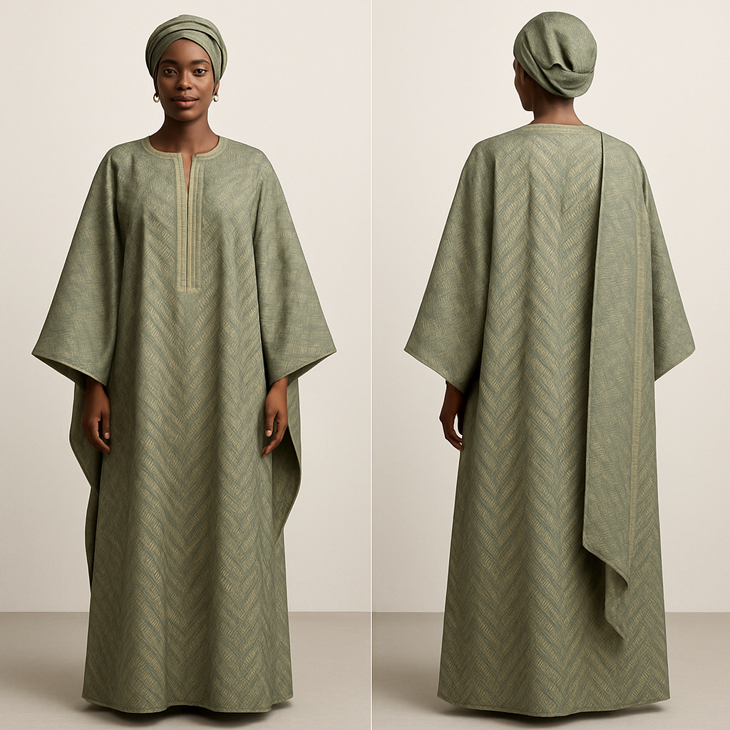 Create a shadda boubou for women that’s the first of its kind, unique, classy, and sophisticated in design.
Create a shadda boubou for women that’s the first of its kind, unique, classy, and sophisticated in design. , show front and back