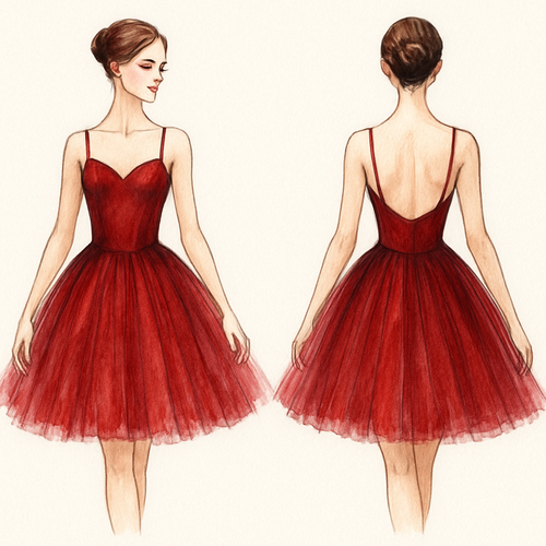 بدي اياه يكون فستان سكيت بالي يكون بحننن حلو الوان دم وهيك 