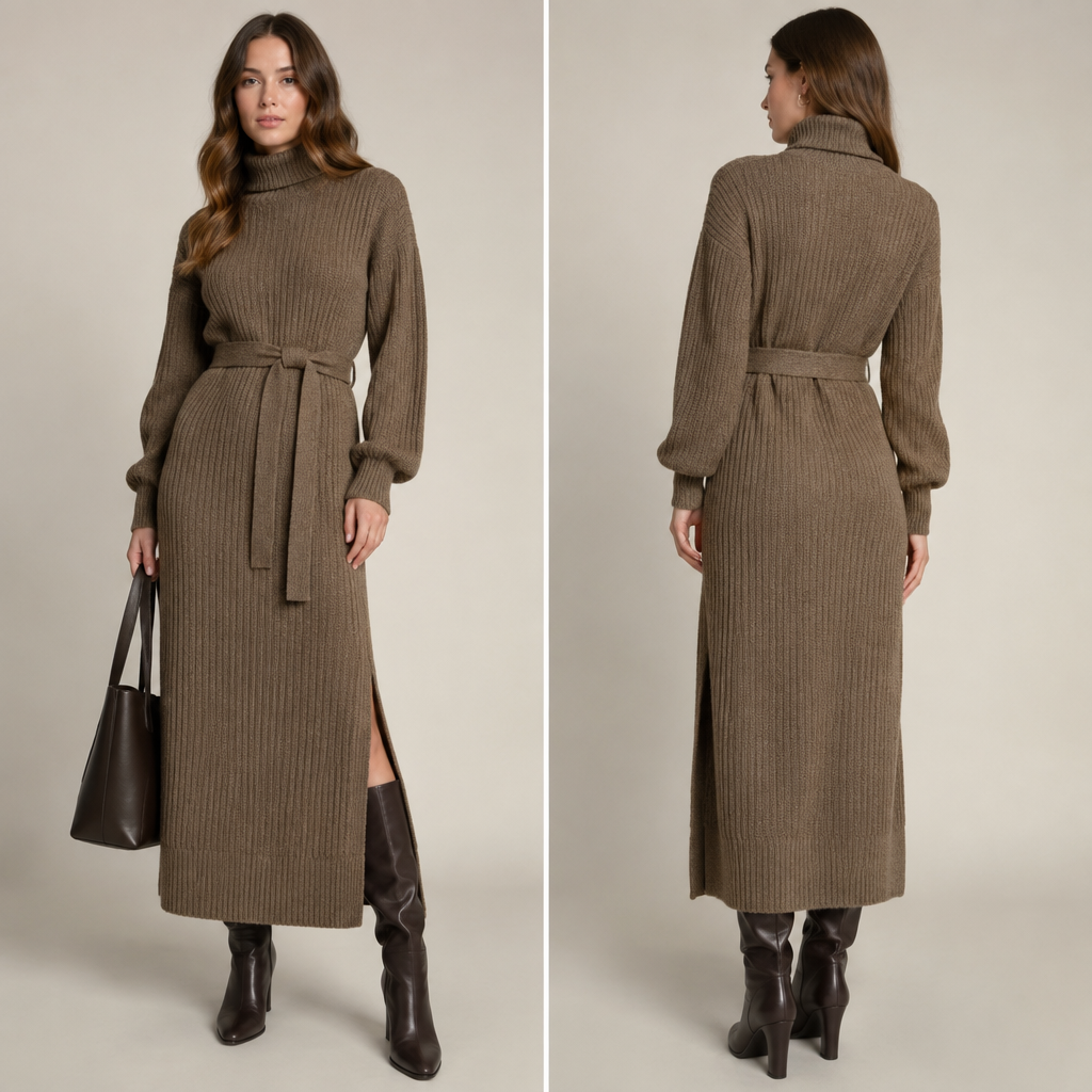 A Female Dress design, with modest, full coverage: longer hemlines, higher necklines and covered shoulders, suitable for Fall. Consider American fashion — diverse and trend-driven, casual-cool, athleisure influence, regional variety from NYC sophistication to LA relaxed. Current season is Autumn in United States. Present it as professional fashion catalogue photography: the garment is the subject, shown full-length with editorial styling, neutral posing and tasteful, non-suggestive framing.
photorealistic fashion design, A Female Dress design, with modest, full coverage: longer hemlines, higher necklines and covered shoulders, suitable for Fall. Consider American fashion — diverse and trend-driven, casual-cool, athleisure influence, regional variety from NYC sophistication to LA relaxed. Current season is Autumn in United States. Present it as professional fashion catalogue photography: the garment is the subject, shown full-length with editorial styling, neutral posing and tasteful, non-suggestive framing., just the design no text