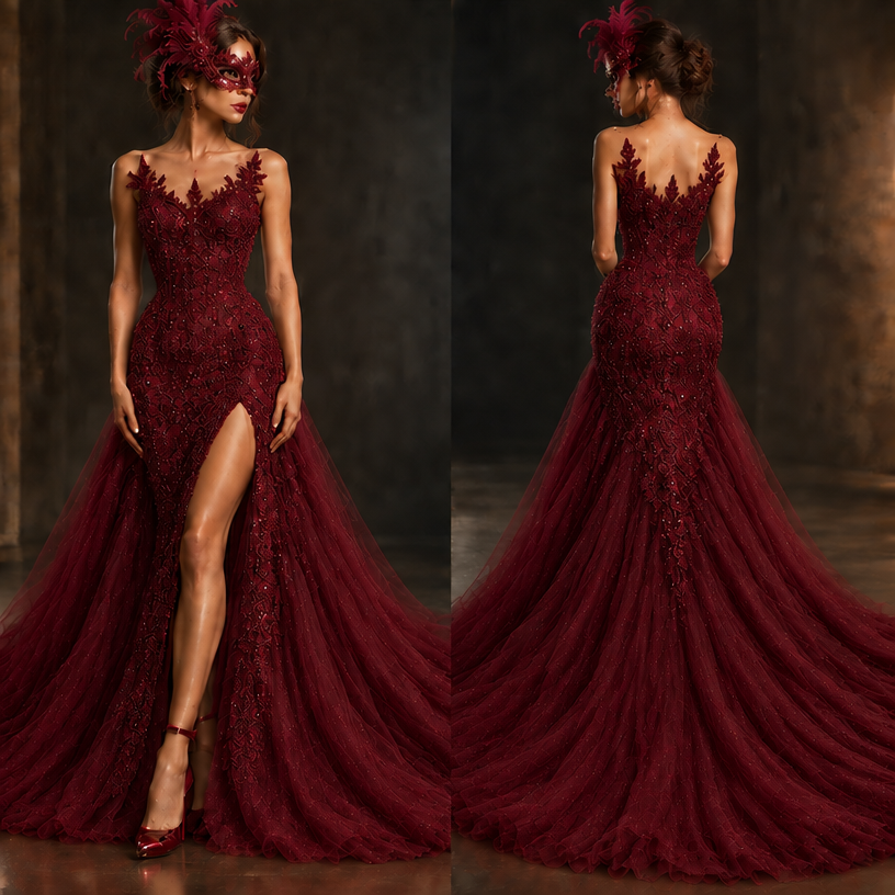 Make the color to be oxblood instead
edit the attached fashion design with these instructions: Make the color to be oxblood instead. keep it photorealistic, just the design no text