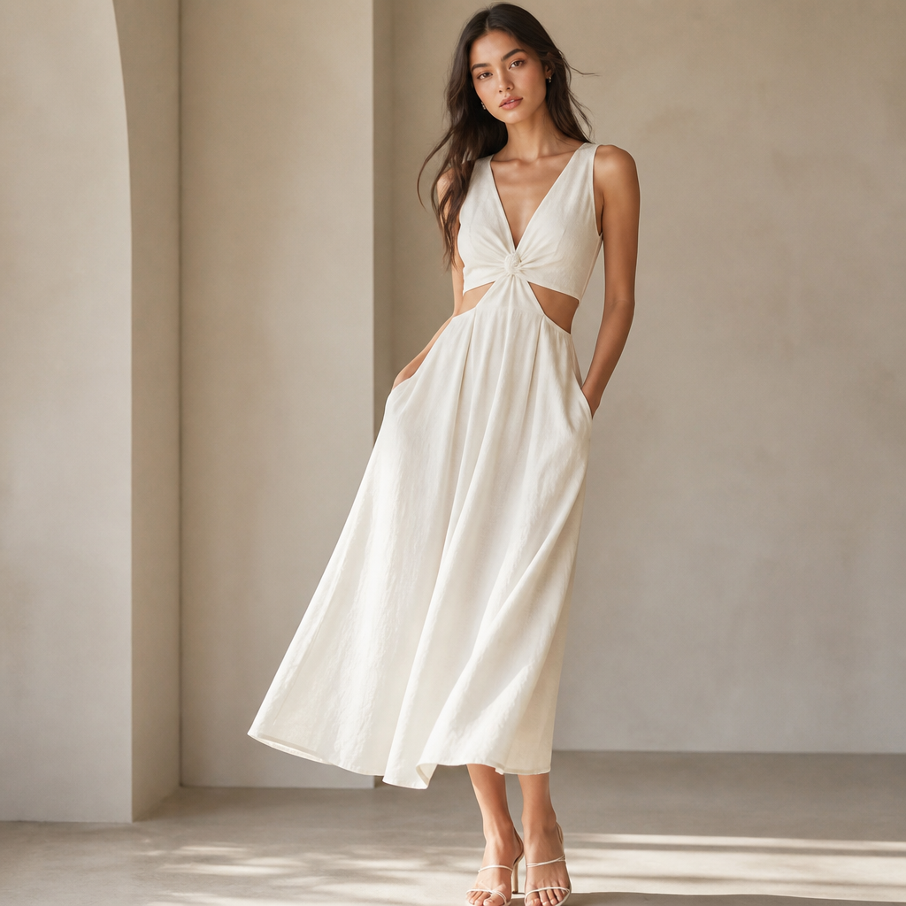 A Female Dress design, suitable for Summer. KZ fashion aesthetics. Current season is Summer in KZ.
photorealistic fashion design, A Female Dress design, suitable for Summer. KZ fashion aesthetics. Current season is Summer in KZ., just the design no text
