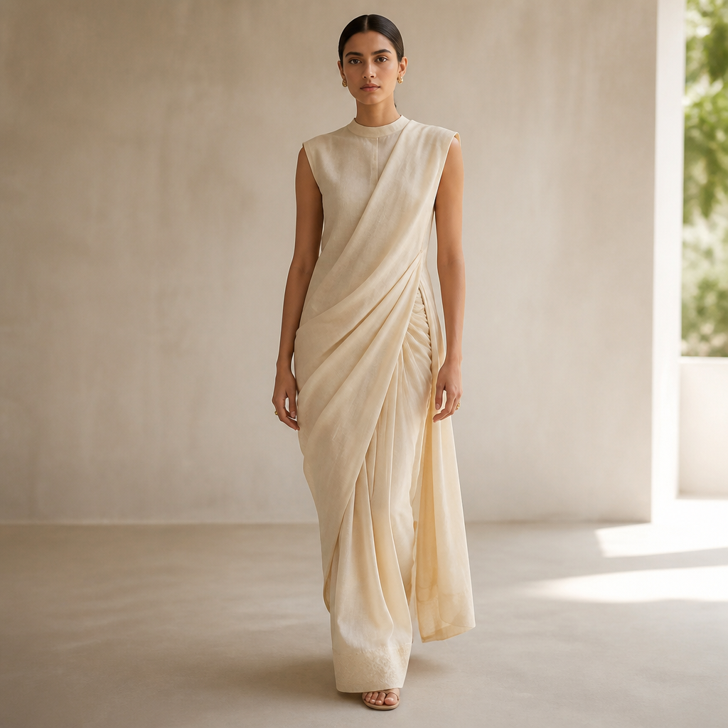 A Female fashion design, in Quiet Luxury style. Sri Lanka fashion aesthetics.
photorealistic fashion design, A Female fashion design, in Quiet Luxury style. Sri Lanka fashion aesthetics., quiet_luxury style, just the design no text