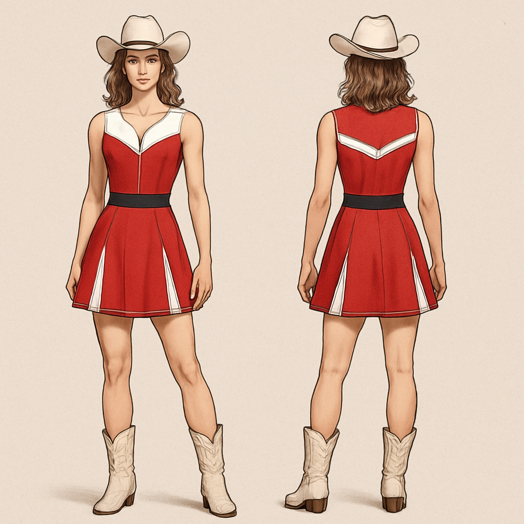 Cowgirl dress
Cowgirl dress
, sporty style, show front and back