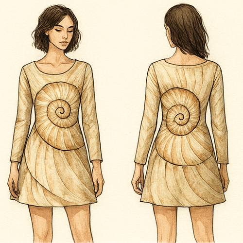 Fashion without fear is my collection and the seashell is my inspiration.
I want a skirt and top with the spiral nature of the shell. It should be a dress with sleeves and the neckline should be like the opening of the shell