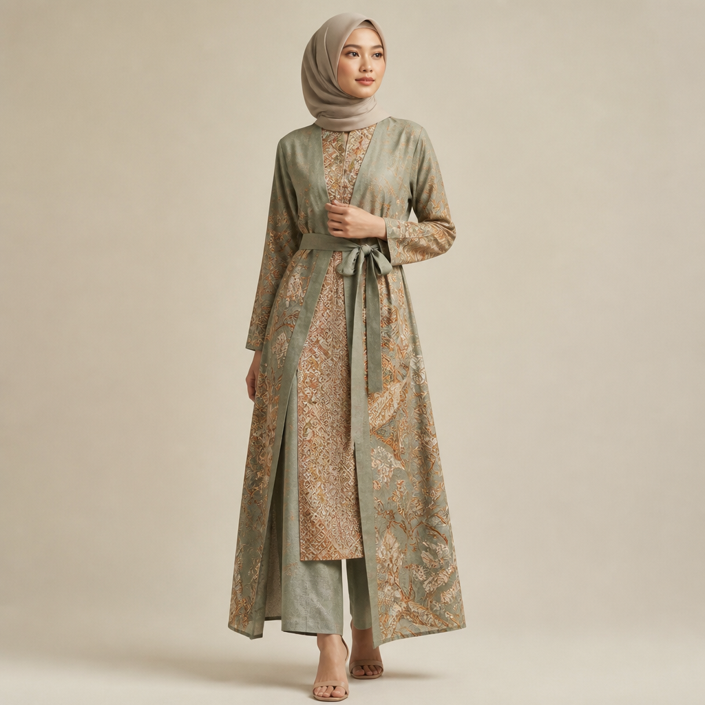 A Female Dress design, suitable for Summer. Consider Indonesian fashion — batik, kebaya, modest fashion innovation, tropical resort wear. Design with modest coverage.
photorealistic fashion design, A Female Dress design, suitable for Summer. Consider Indonesian fashion — batik, kebaya, modest fashion innovation, tropical resort wear. Design with modest coverage., just the design no text