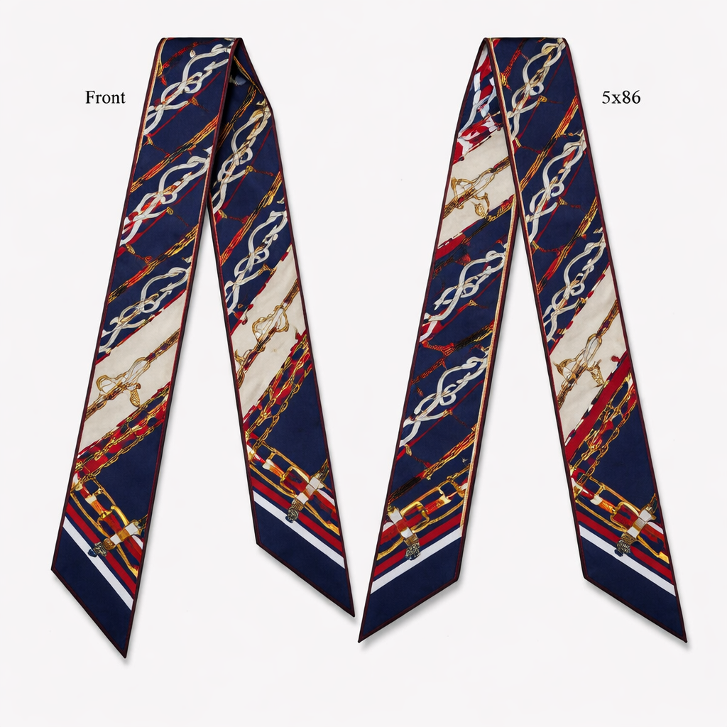 Silk scarf that is 5x86cm designed for a handle on a Kelly style bag using the initials in JF in a diagonal pattern. Intended for a signature look for Jolie Franc. Give it an american classic look combined with timeless British style
Silk scarf that is 5x86cm designed for a handle on a Kelly style bag using the initials in JF in a diagonal pattern. Intended for a signature look for Jolie Franc. Give it an american classic look combined with timeless British style
, classic style, show front and back