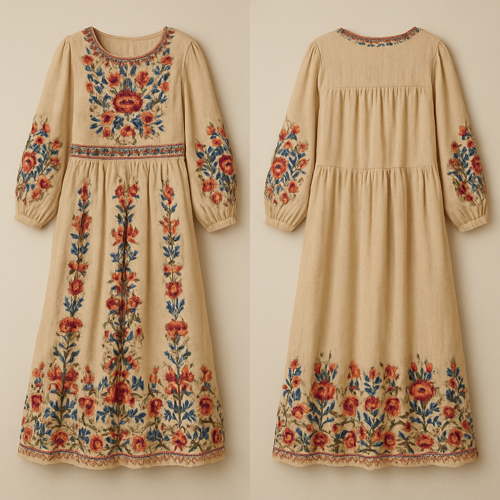 روب بتطاريز
روب بتطاريز, bohemian style, show front and back