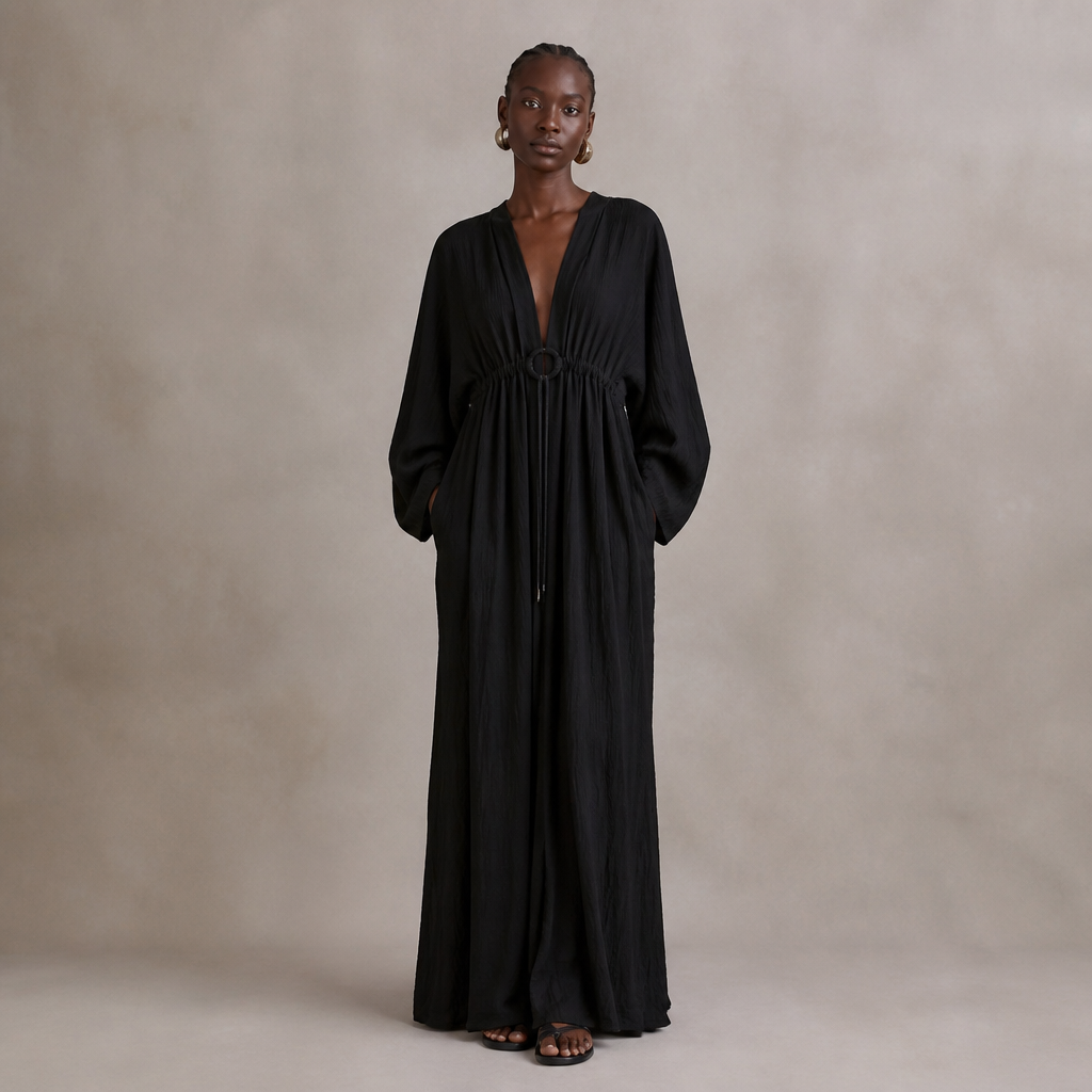 Create a gr string black. South Africa fashion aesthetics. Present it as professional fashion catalogue photography: the garment is the subject, shown full-length with editorial styling, neutral posing and tasteful, non-suggestive framing.
photorealistic fashion design, Create a gr string black. South Africa fashion aesthetics. Present it as professional fashion catalogue photography: the garment is the subject, shown full-length with editorial styling, neutral posing and tasteful, non-suggestive framing., just the design no text