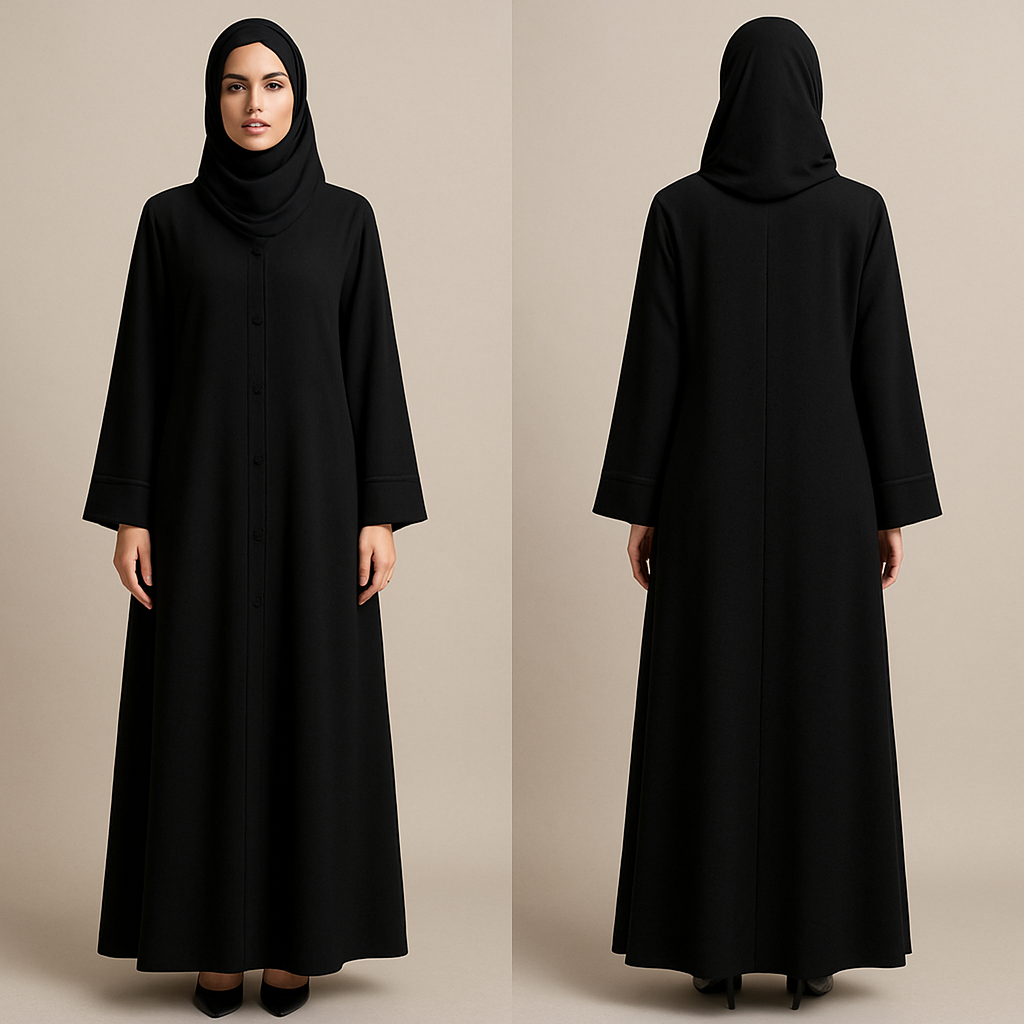 Abaya

Abaya, classic style, show front and back