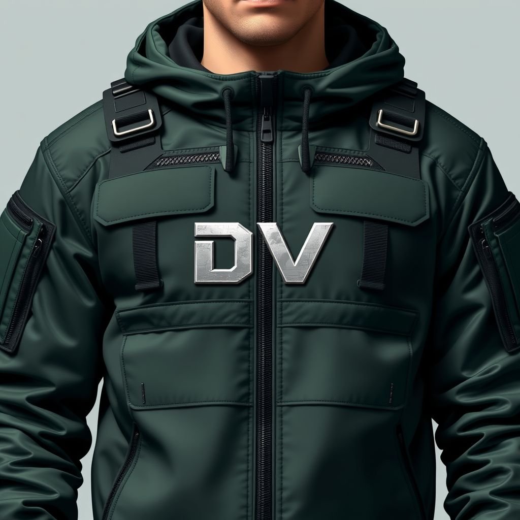 Make me a male military outfit. Put my brand name DV on it. Make it original
Design a cutting-edge male military outfit that blends function with futuristic aesthetics. Incorporate structured silhouettes with tactical pockets, rugged materials, and camouflage patterns in shades of deep green and charcoal. Boldly feature the brand name "DV" in metallic lettering on the chest, creating a powerful statement of masculinity and style.