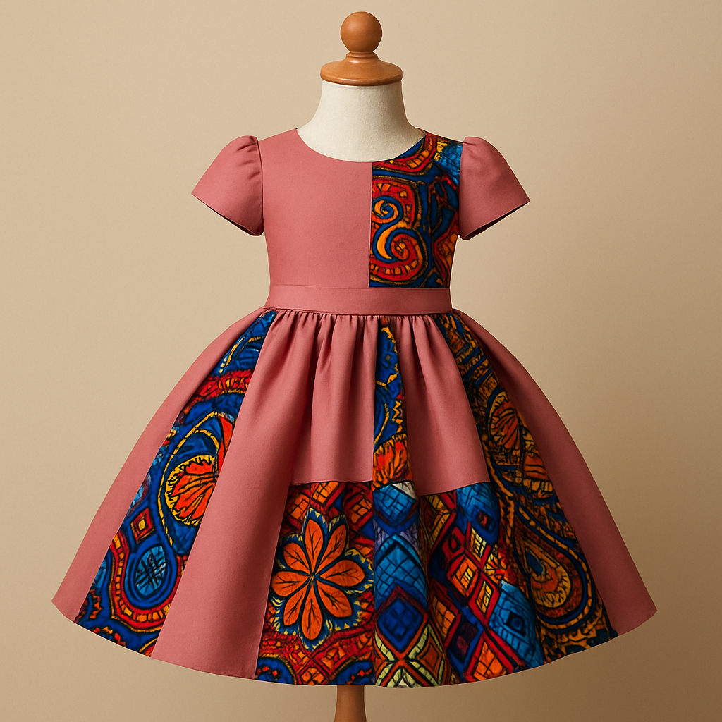 One of a kind Children’s dresses with good designs that look fabulous. Unique, and beautiful and made with beautiful plan colors and Ankara patches on it on showing on a mannequin.
One of a kind Children’s dresses with good designs that look fabulous. Unique, and beautiful and made with beautiful plan colors and Ankara patches on it on showing on a mannequin. , classic style