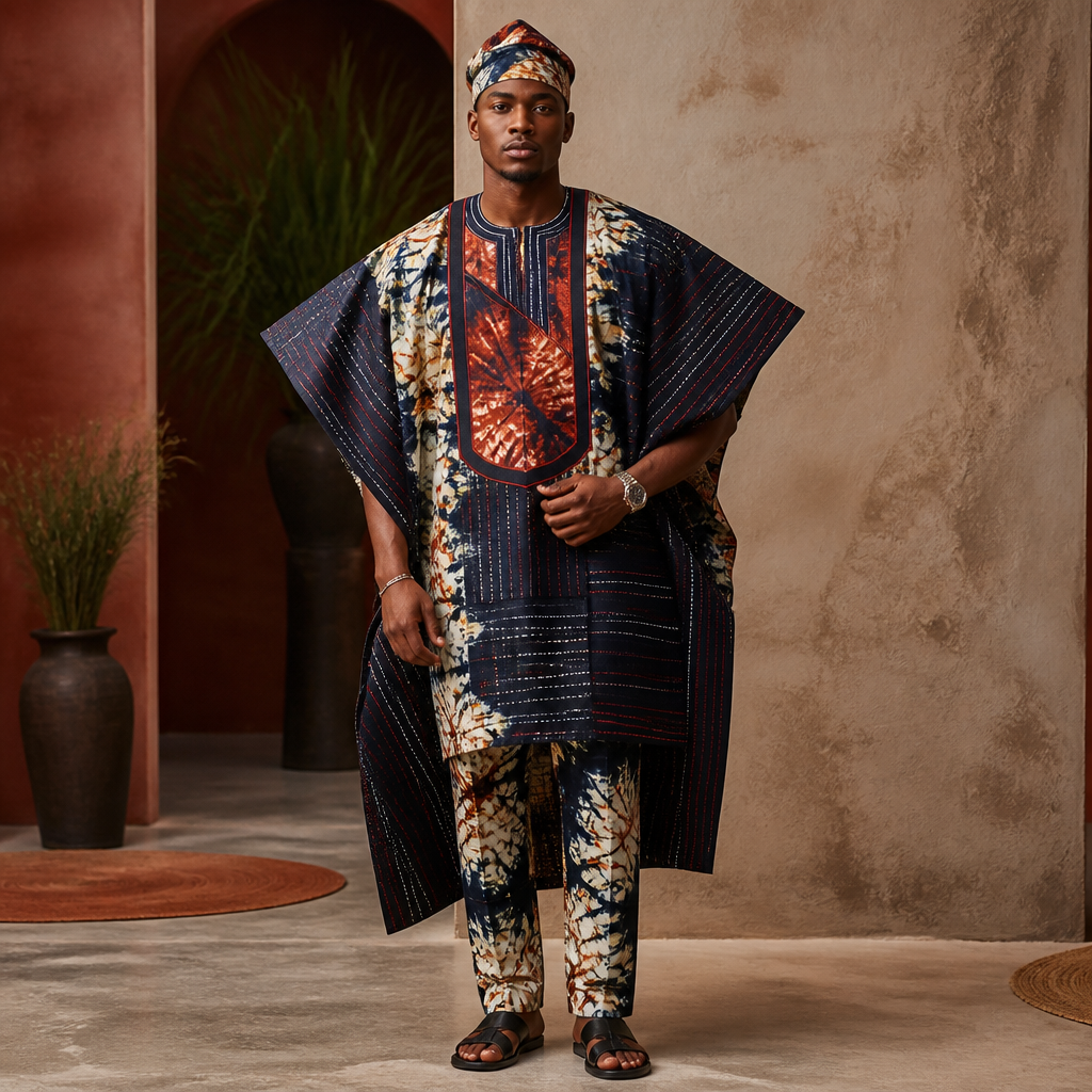 A Male Dress design, suitable for Summer. Consider Nigerian fashion — Ankara prints, aso-oke, adire, agbada; vibrant patterns, head-wraps (gele), bold colors and statement pieces.
photorealistic fashion design, A Male Dress design, suitable for Summer. Consider Nigerian fashion — Ankara prints, aso-oke, adire, agbada; vibrant patterns, head-wraps (gele), bold colors and statement pieces., just the design no text