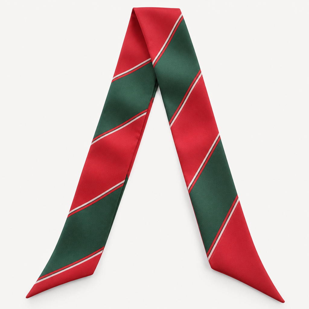 Design a silk twilly for alpha omega chi in red and green. Keep it super simple and preppy . Make a simple feminine pattern without a flower
photorealistic fashion design, Design a silk twilly for alpha omega chi in red and green. Keep it super simple and preppy . Make a simple feminine pattern without a flower , classic style, just the design no text