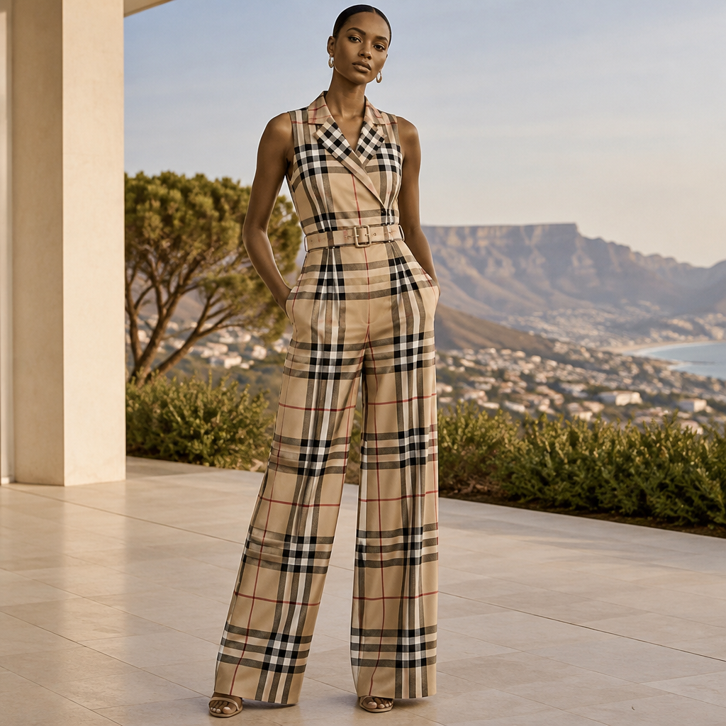 A Female Jumpsuit design, suitable for Spring. burberry dress. South Africa fashion aesthetics. Present it as professional fashion catalogue photography: the garment is the subject, shown full-length with editorial styling, neutral posing and tasteful, non-suggestive framing.
photorealistic fashion design, A Female Jumpsuit design, suitable for Spring. burberry dress. South Africa fashion aesthetics. Present it as professional fashion catalogue photography: the garment is the subject, shown full-length with editorial styling, neutral posing and tasteful, non-suggestive framing., just the design no text
