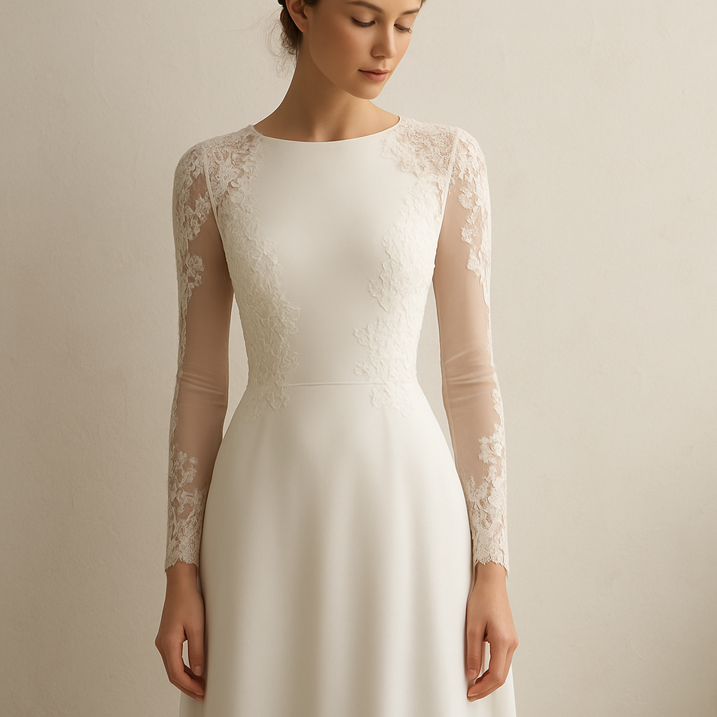 Wedding dress lace
Wedding dress lace , minimalist style