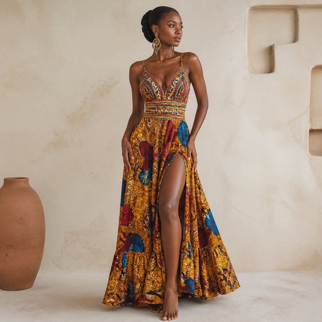 A Female Dress design, suitable for Summer. Consider Kenyan fashion — Maasai-inspired beadwork, kitenge prints, East African coastal styles.
photorealistic fashion design, A Female Dress design, suitable for Summer. Consider Kenyan fashion — Maasai-inspired beadwork, kitenge prints, East African coastal styles., just the design no text