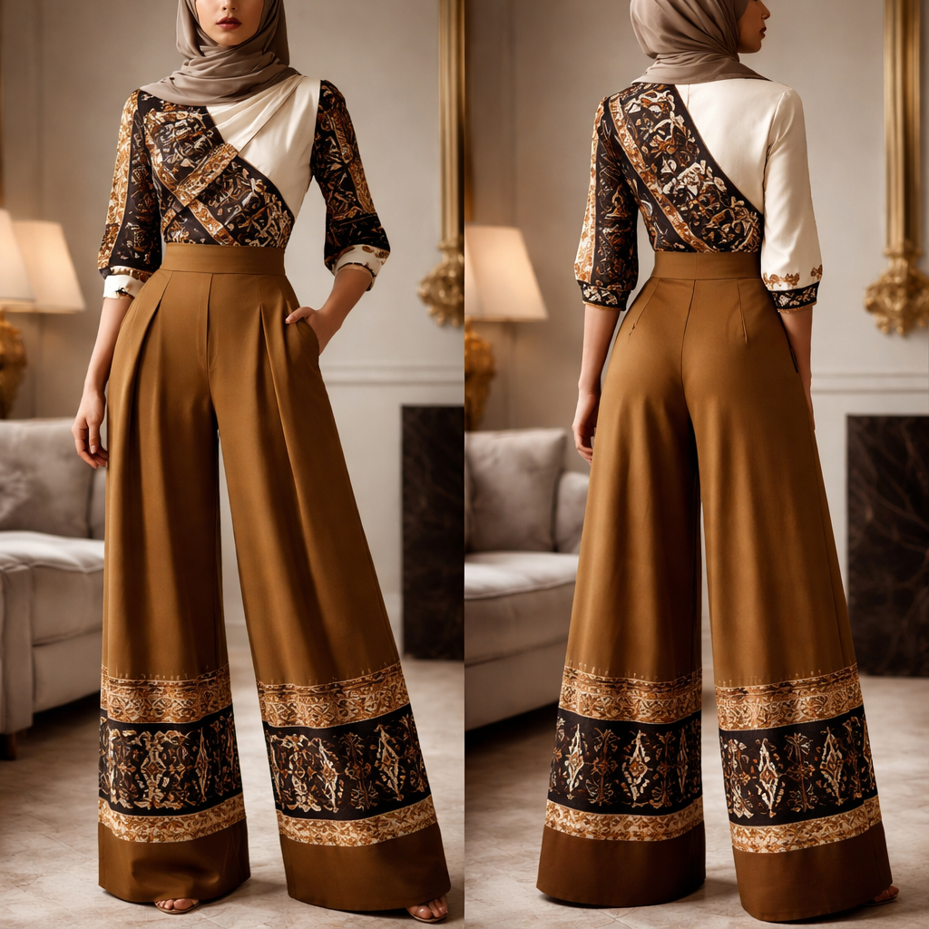 Crée une combinaison féminine haut de gamme pour le travail, élégante et rare, style ample .
Je veux une coupe parfaitement structurée avec pantalon ample gros bas, taille marquée , ou manches 3/4, et un col asymétrique chic.
Le tissu doit être premium, sobre et luxueux, dans des tons africain bogolan .
Ajoute des détails couture subtils : boutons dorés, plis élégants, poches discrètes et finitions impeccables.
Le rendu doit être sophistiqué, professionnel et digne d’une directrice générale. Fais le model avec des tissus de couleurs pour la bas de la combinaison et un autre design pour le haut . Fais la combinaison moins plaqué fais la combo saison sans ceinture stp change le haut stp il est trop sexy fais moi un truc qu’une voilée peut porter fais moi encore un autre model tissus unique stp
Crée une combinaison féminine haut de gamme pour le travail, élégante et rare, style ample .
Je veux une coupe parfaitement structurée avec pantalon ample gros bas, taille marquée , ou manches 3/4, et un col asymétrique chic.
Le tissu doit être premium, sobre et luxueux, dans des tons africain bogolan .
Ajoute des détails couture subtils : boutons dorés, plis élégants, poches discrètes et finitions impeccables.
Le rendu doit être sophistiqué, professionnel et digne d’une directrice générale. Fais le model avec des tissus de couleurs pour la bas de la combinaison et un autre design pour le haut . Fais la combinaison moins plaqué fais la combo saison sans ceinture stp change le haut stp il est trop sexy fais moi un truc qu’une voilée peut porter fais moi encore un autre model tissus unique stp , show front and back