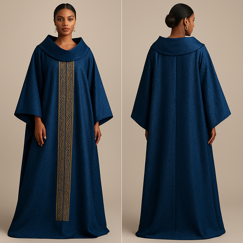Create a shadda boubou for women that's the first of its kind, unique, classy, and sophisticated in design.
Create a shadda boubou for women that's the first of its kind, unique, classy, and sophisticated in design., show front and back