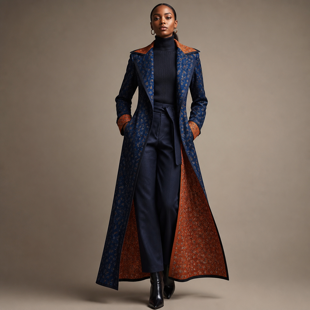 A Female fashion design. Consider South African fashion — diverse multicultural styles, Shweshwe prints, modern Afro-chic. Current season is Winter in South Africa.
photorealistic fashion design, A Female fashion design. Consider South African fashion — diverse multicultural styles, Shweshwe prints, modern Afro-chic. Current season is Winter in South Africa., just the design no text