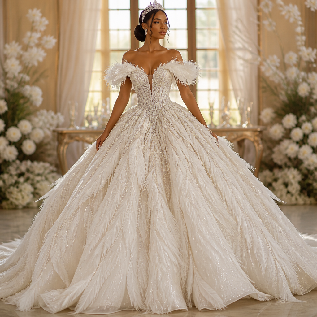 A Female Dress design, suitable for Summer, in Glamorous style. A fairytale Swan lake dream wedding gown , big ball gown wedding gown. Nigeria fashion aesthetics.
photorealistic fashion design, A Female Dress design, suitable for Summer, in Glamorous style. A fairytale Swan lake dream wedding gown , big ball gown wedding gown. Nigeria fashion aesthetics., glamorous style, just the design no text
