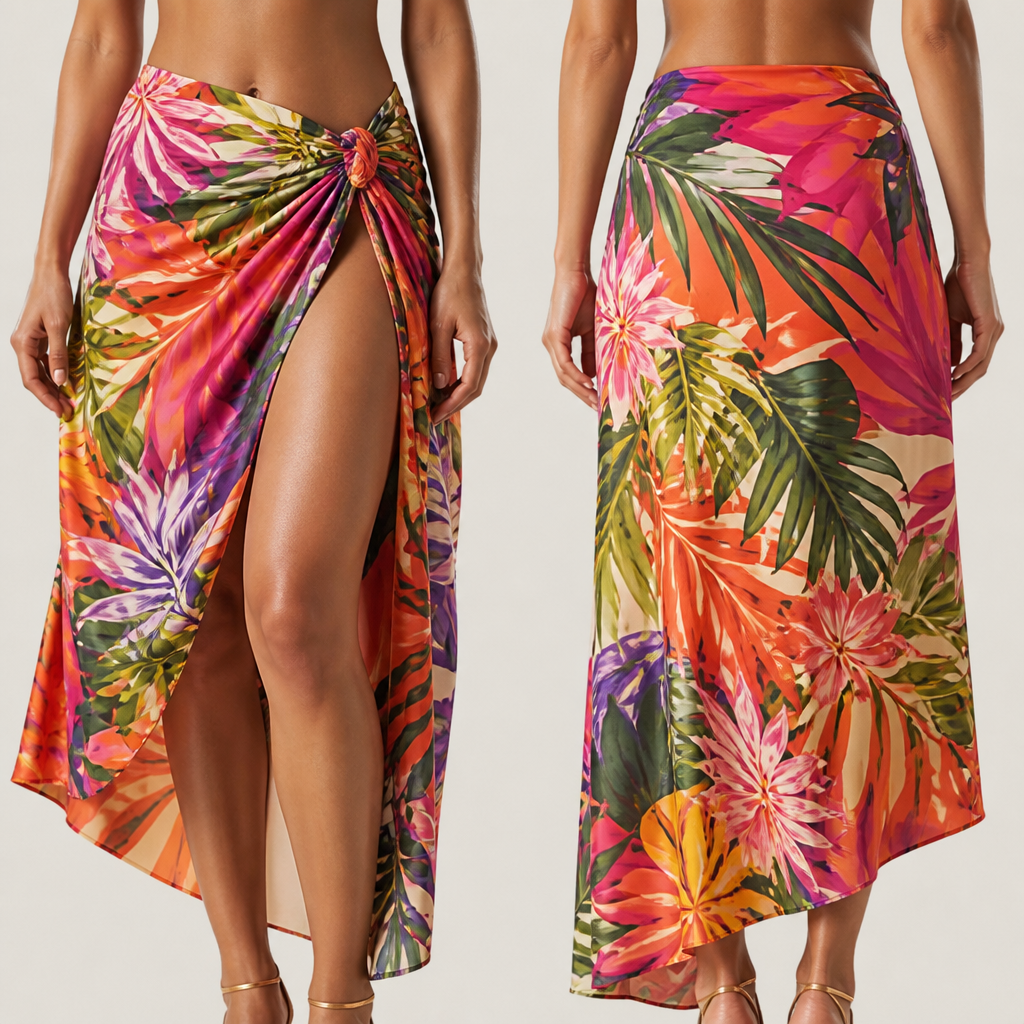 A Skirt design, for Party. Consider Brazilian fashion — bold colors, body-positive, beachwear influence, tropical prints, carnival vibrancy. Current season is Autumn in Brazil.
photorealistic fashion design, A Skirt design, for Party. Consider Brazilian fashion — bold colors, body-positive, beachwear influence, tropical prints, carnival vibrancy. Current season is Autumn in Brazil., just the design no text, show front and back