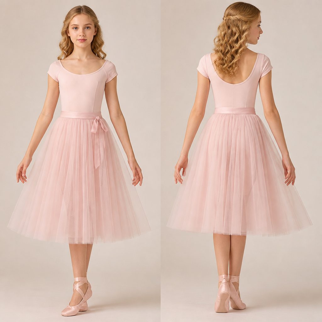 A European teenage girl with blonde curled hair has a ballet pink tulle skirt and a ballet pink top and ballet pink ballerina shoes and the outfit is School appropriate
photorealistic fashion design, A European teenage girl with blonde curled hair has a ballet pink tulle skirt and a ballet pink top and ballet pink ballerina shoes and the outfit is School appropriate , balletcore style, just the design no text, show front and back