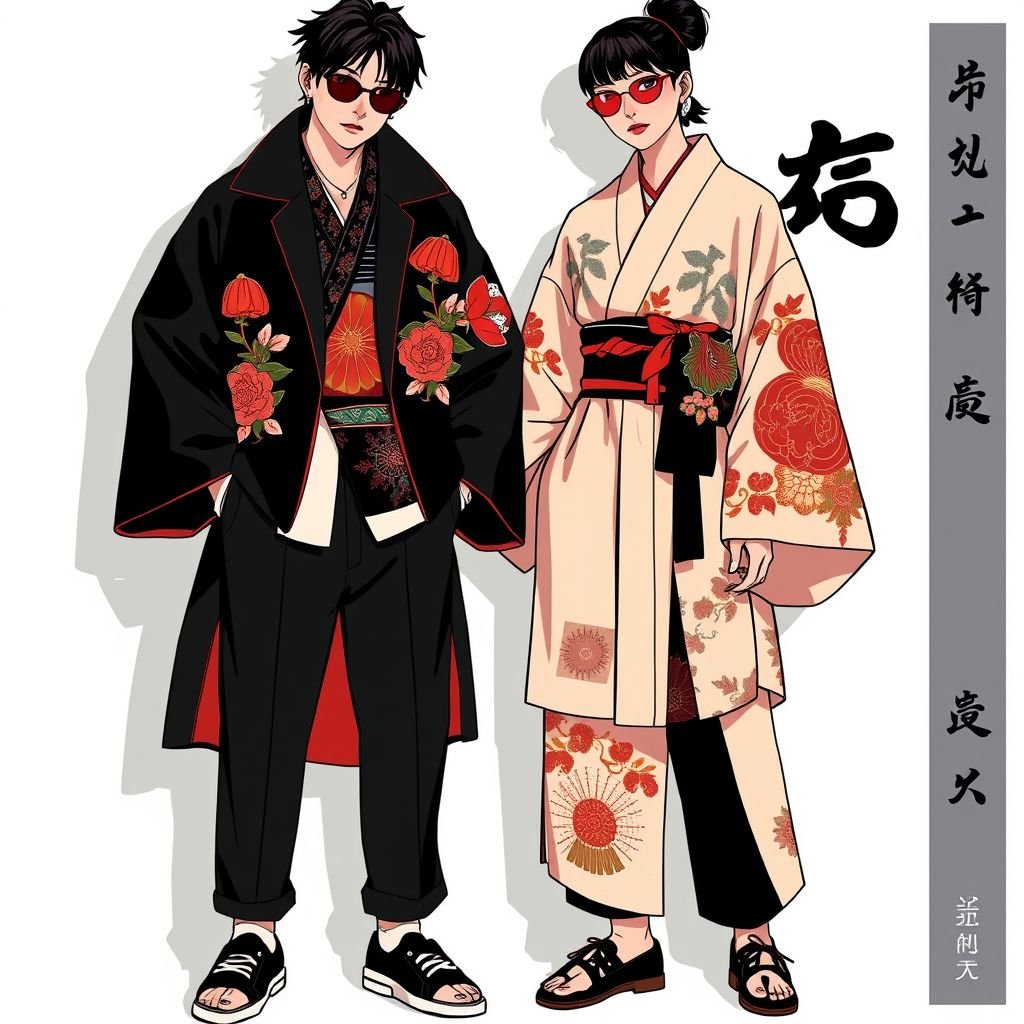 Peki
Peki-inspired fashion design fuses traditional Japanese aesthetics with modern streetwear. Imagine unisex garments featuring oversized silhouettes, layered textures, and intricate embroidery. Think flowing silk kimonos reimagined as cropped jackets, paired with sleek tailored trousers. Accentuate the look with bold graphic prints and striking statement accessories that celebrate cultural heritage and urban flair.
