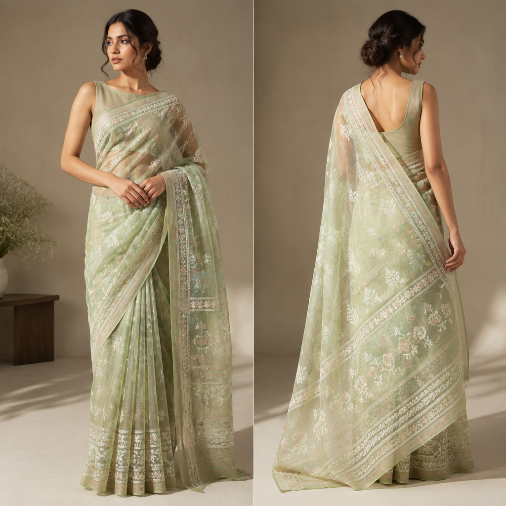 A Female Dress design, suitable for Summer. Consider Bangladeshi fashion — jamdani saree, salwar kameez; muslin and cotton traditions; vibrant draping styles. Present it as professional fashion catalogue photography: the garment is the subject, shown full-length with editorial styling, neutral posing and tasteful, non-suggestive framing.
photorealistic fashion design, A Female Dress design, suitable for Summer. Consider Bangladeshi fashion — jamdani saree, salwar kameez; muslin and cotton traditions; vibrant draping styles. Present it as professional fashion catalogue photography: the garment is the subject, shown full-length with editorial styling, neutral posing and tasteful, non-suggestive framing., just the design no text
