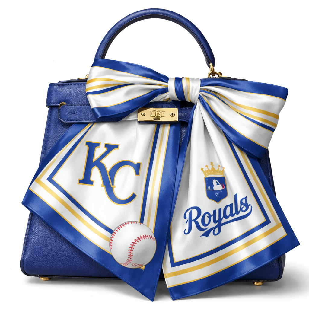 Create a silk card that is wrapped on a Kelly bag that is for the KC Royals that uses their colors using classic stripe that is a nod to their uniform for baseball
Create a silk card that is wrapped on a Kelly bag that is for the KC Royals that uses their colors using classic stripe that is a nod to their uniform for baseball