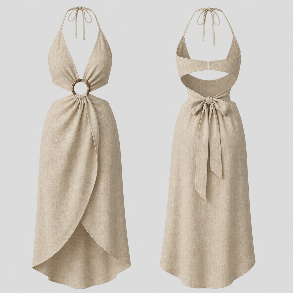 A Swimwear design, made of Linen, for Beach, suitable for Summer. faça uma um vestido de moda de praia
photorealistic fashion design, A Swimwear design, made of Linen, for Beach, suitable for Summer. faça uma um vestido de moda de praia, just the design no text