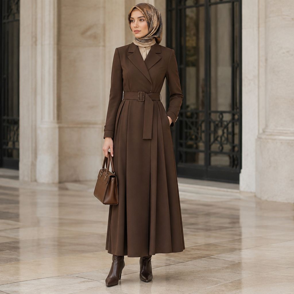 A Female Dress design, suitable for Fall, in Business style. Turkey fashion aesthetics. Present it as professional fashion catalogue photography: the garment is the subject, shown full-length with editorial styling, neutral posing and tasteful, non-suggestive framing.
photorealistic fashion design, A Female Dress design, suitable for Fall, in Business style. Turkey fashion aesthetics. Present it as professional fashion catalogue photography: the garment is the subject, shown full-length with editorial styling, neutral posing and tasteful, non-suggestive framing., business style, just the design no text