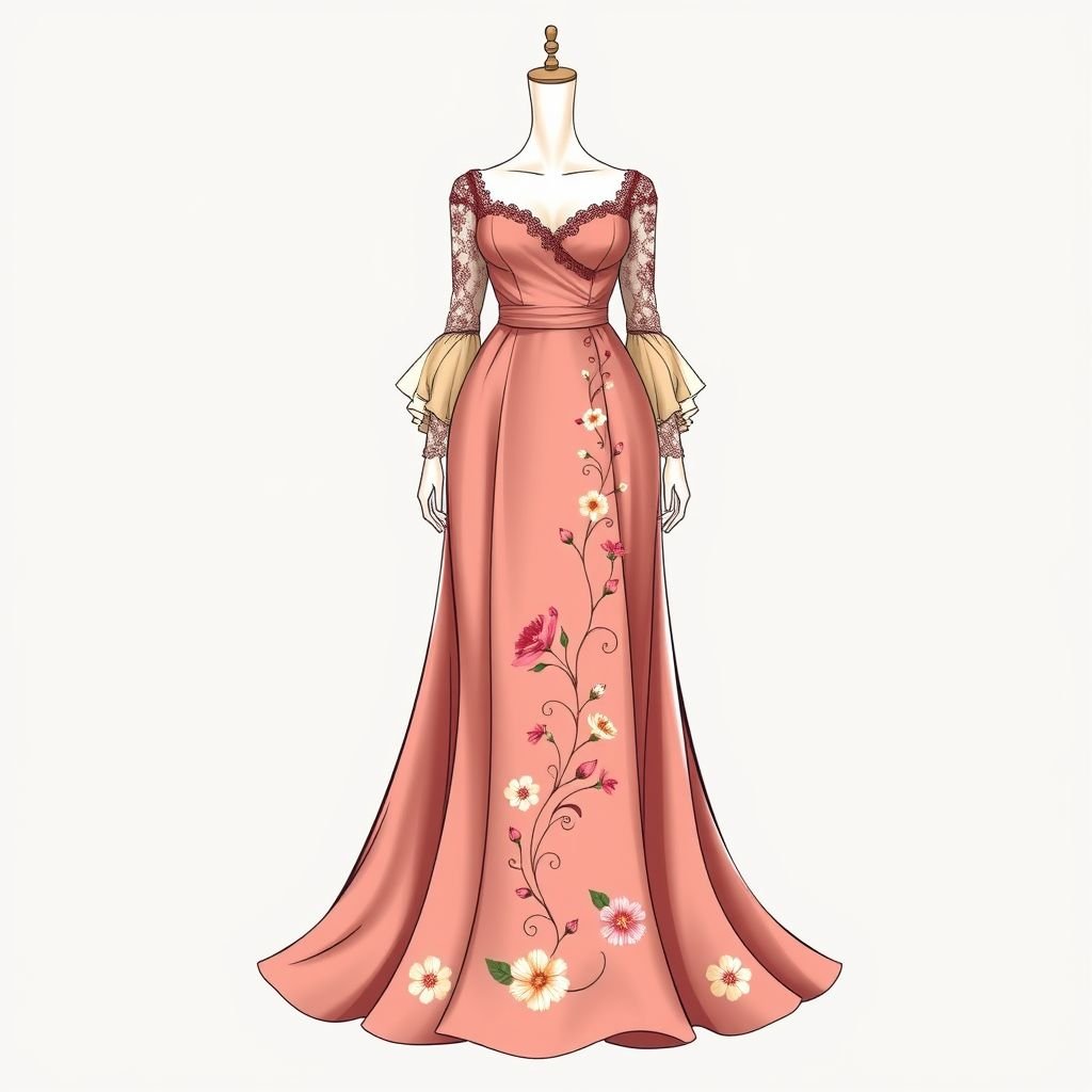 Plus size dress Woman
Design a stunning plus-size dress that embodies classic elegance. Envision a floor-length gown crafted from rich, flowing silk, featuring a sweetheart neckline and delicate lace sleeves. Incorporate a fitted bodice that accentuates curves, paired with a softly flared skirt adorned with vintage-inspired floral embroidery, exuding timeless sophistication and charm.