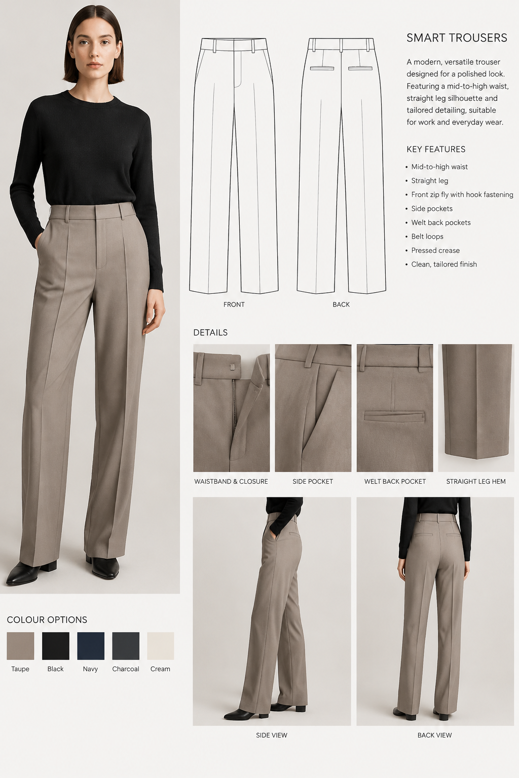 smart trousers with stright leg
smart trousers with stright leg