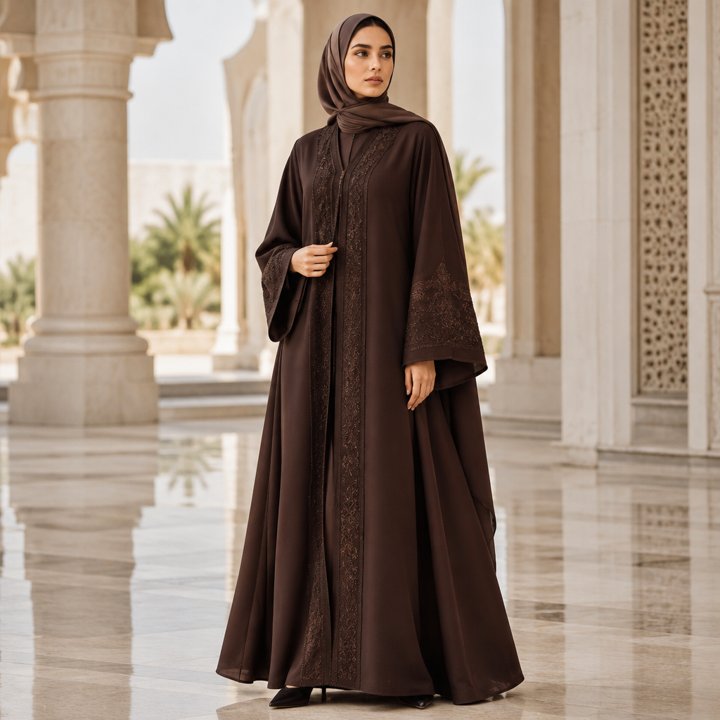A Female Dress design, suitable for Fall, in Classic + Elegant style. Saudi Arabia fashion aesthetics. Present it as professional fashion catalogue photography: the garment is the subject, shown full-length with editorial styling, neutral posing and tasteful, non-suggestive framing.
photorealistic fashion design, A Female Dress design, suitable for Fall, in Classic + Elegant style. Saudi Arabia fashion aesthetics. Present it as professional fashion catalogue photography: the garment is the subject, shown full-length with editorial styling, neutral posing and tasteful, non-suggestive framing., classic style, just the design no text
