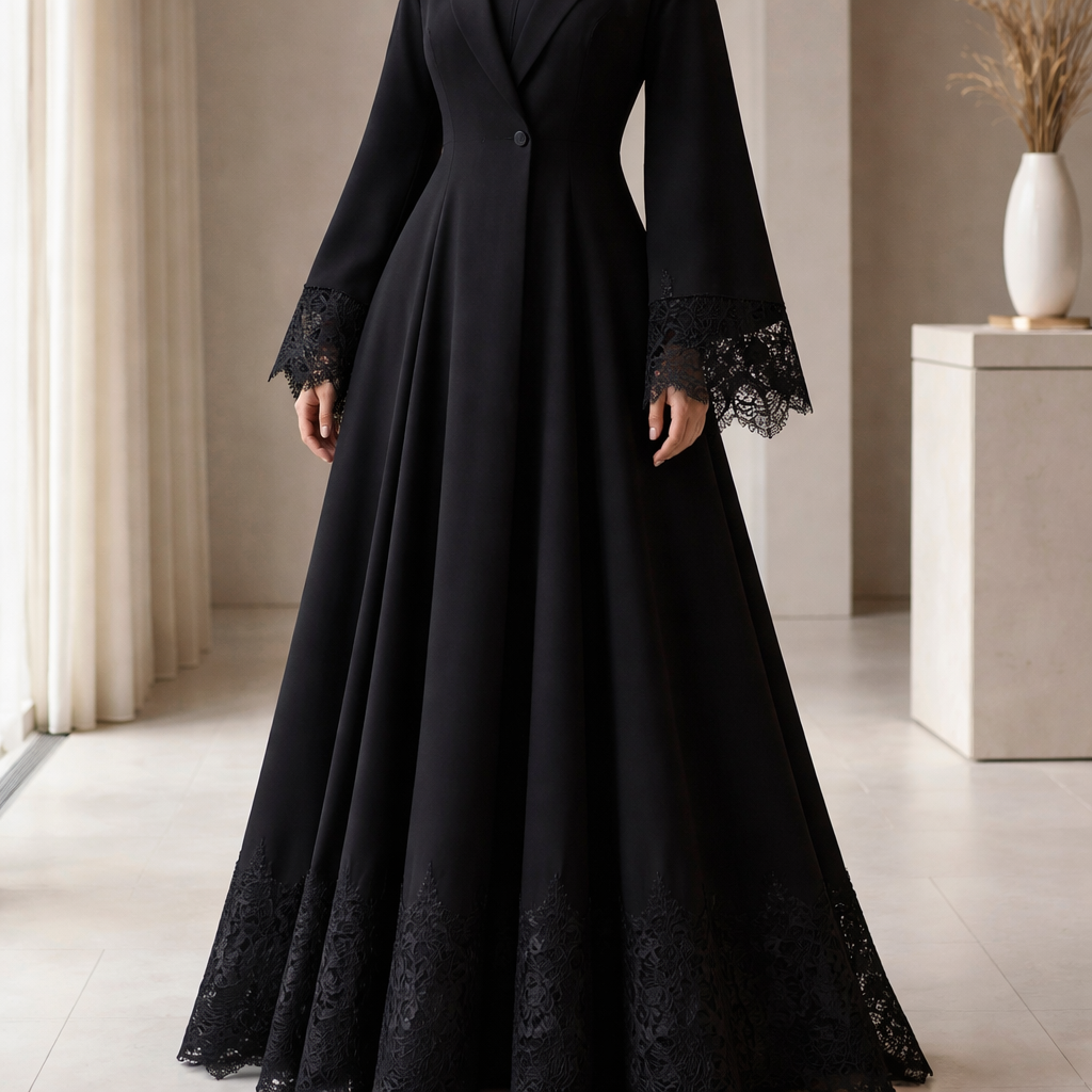 عباية بليزر بقصه برينسس بالون الأسود مع أضافه دانتيل طرف
عباية بليزر بقصه برينسس بالون الأسود مع أضافه دانتيل طرف